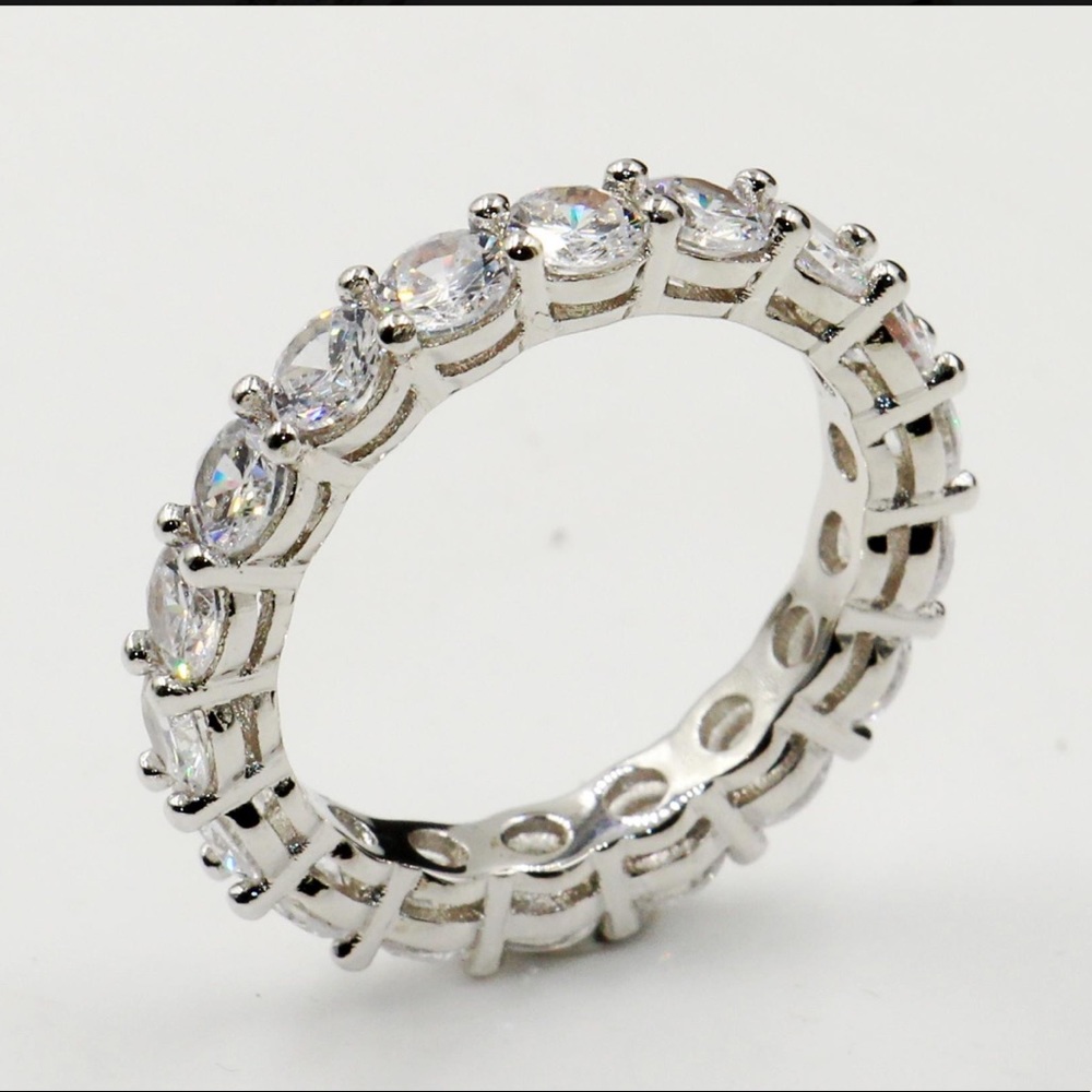 Sterling silver CZ eternity ring - Picture 2 of 6